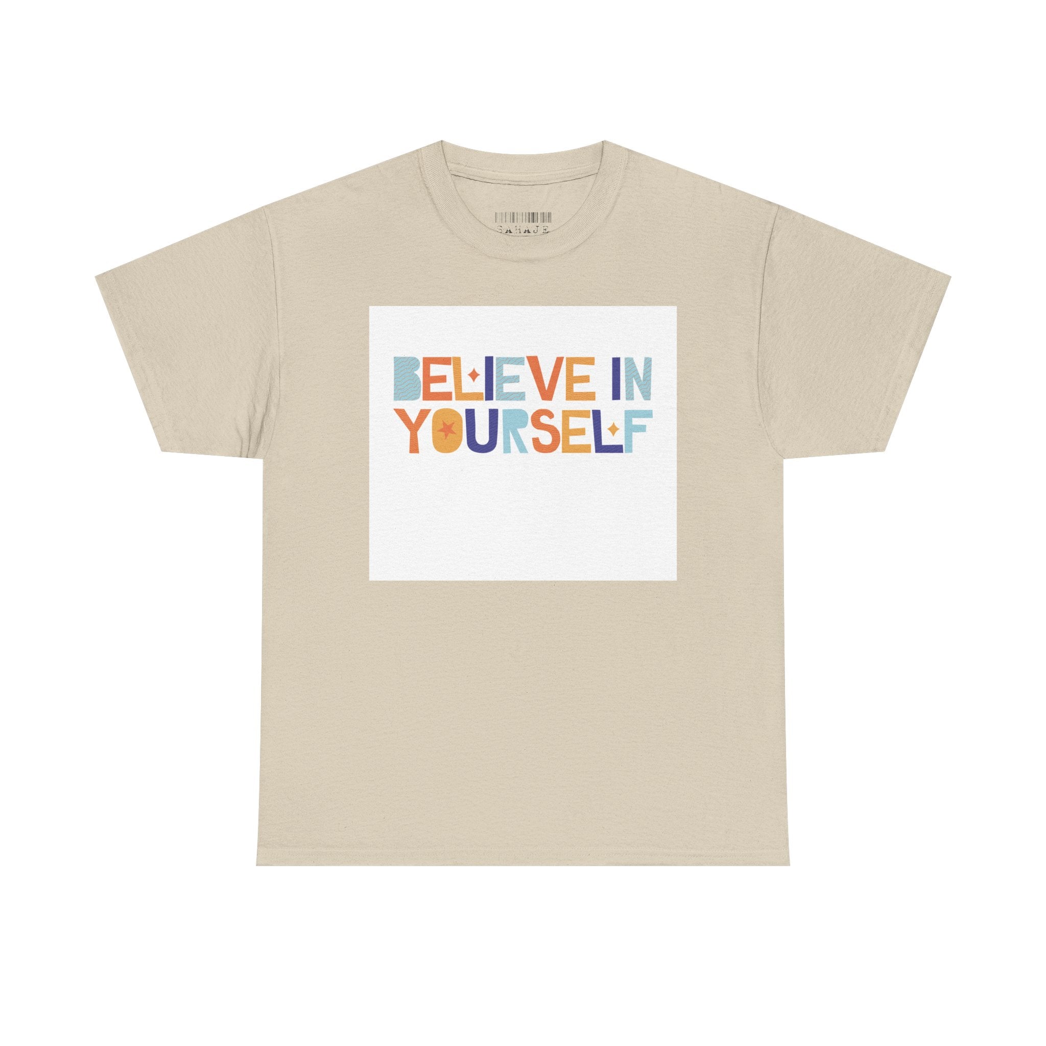 T-Shirt — "Believe in Yourself" Colorful Retro Motivational Tee