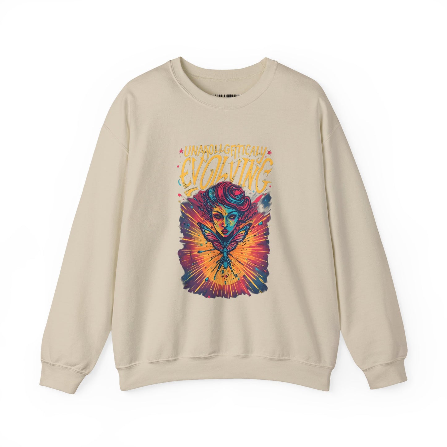 Evolving Butterfly Crewneck Sweatshirt — "Unafraid, Authentically Evolving" Inspirational Pullover