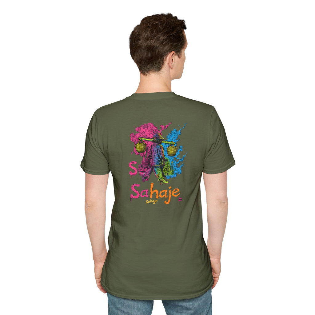 T-Shirt — Colorful Sahaje Skull Back Print
