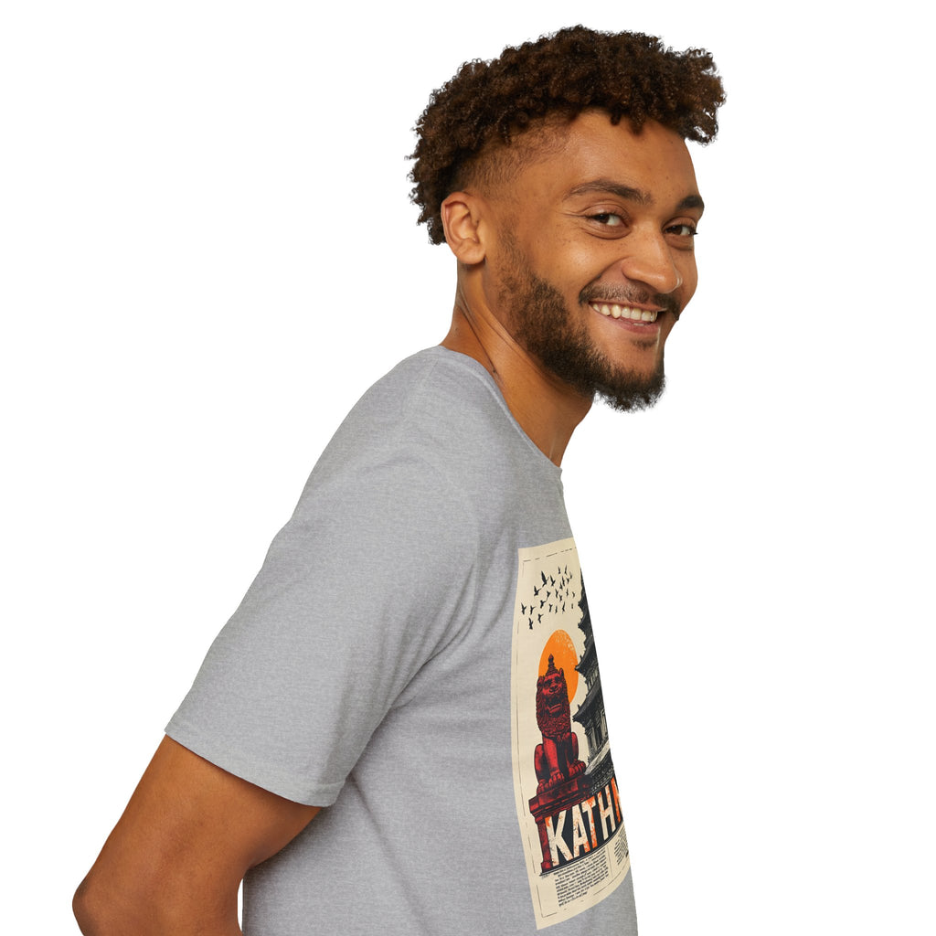 Kathmandu Vintage Travel T-Shirt – Retro Nepal Skyline Graphic Tee, Cultural Tourism Design