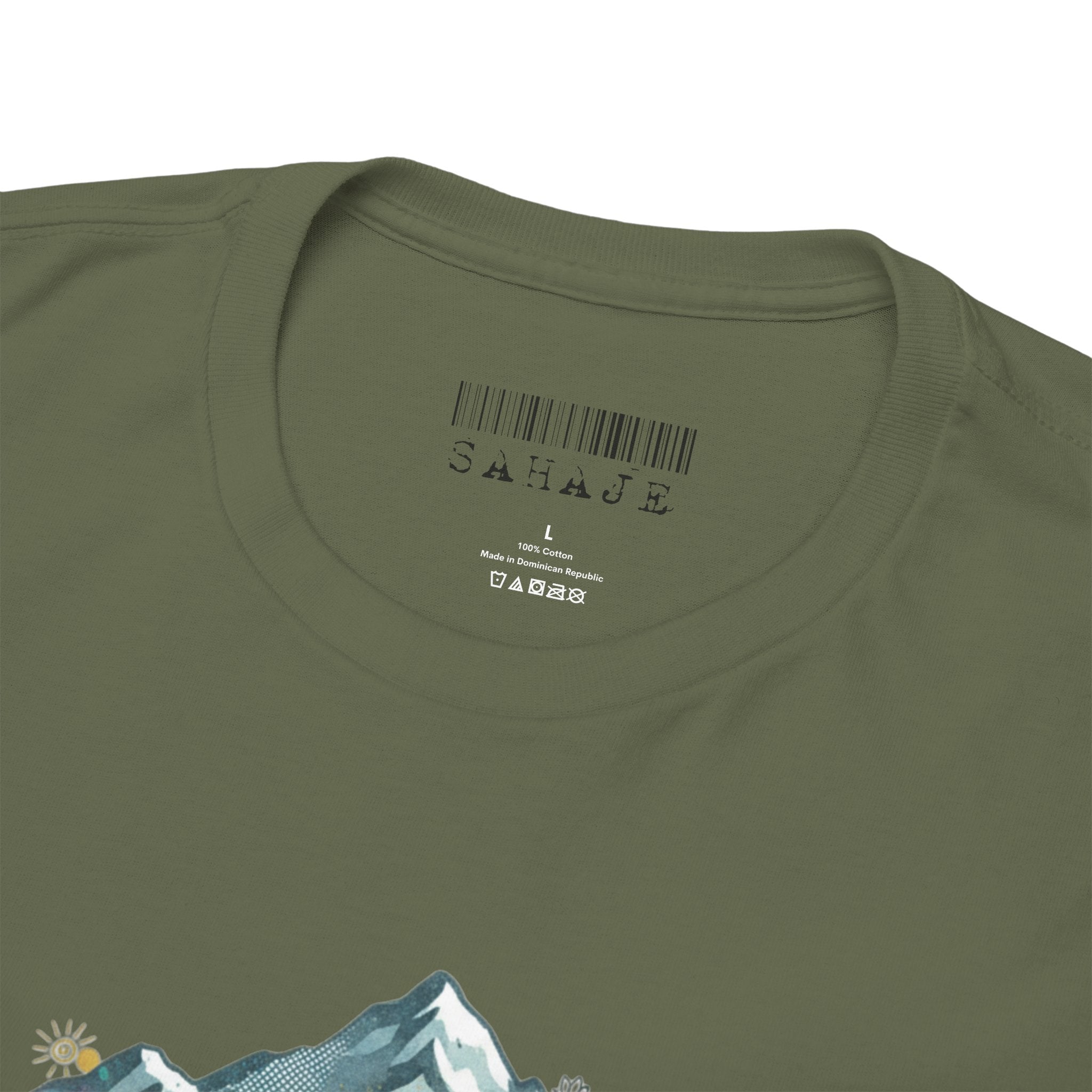 Adventure Compass Graphic Tee — Mountain, Globe & Flag Illustration