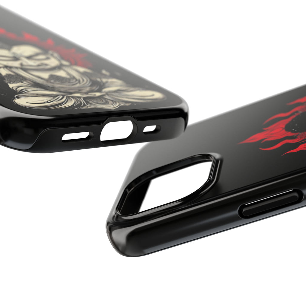 Meditative Buddha Tough Phone Case — Red Flame Zen Protection