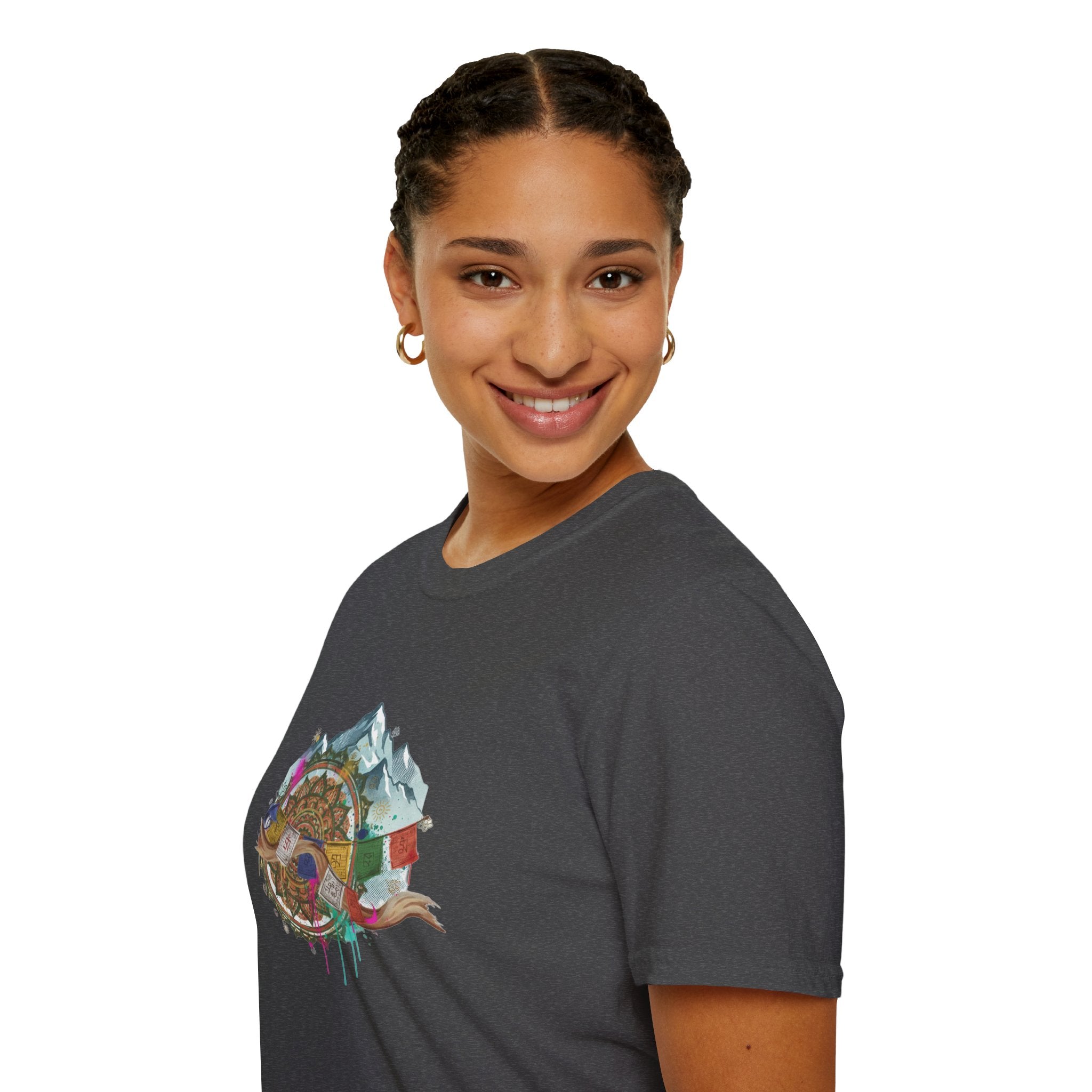 Adventure Turtle Graphic T-Shirt — Mountain Shell Nature Art Tee