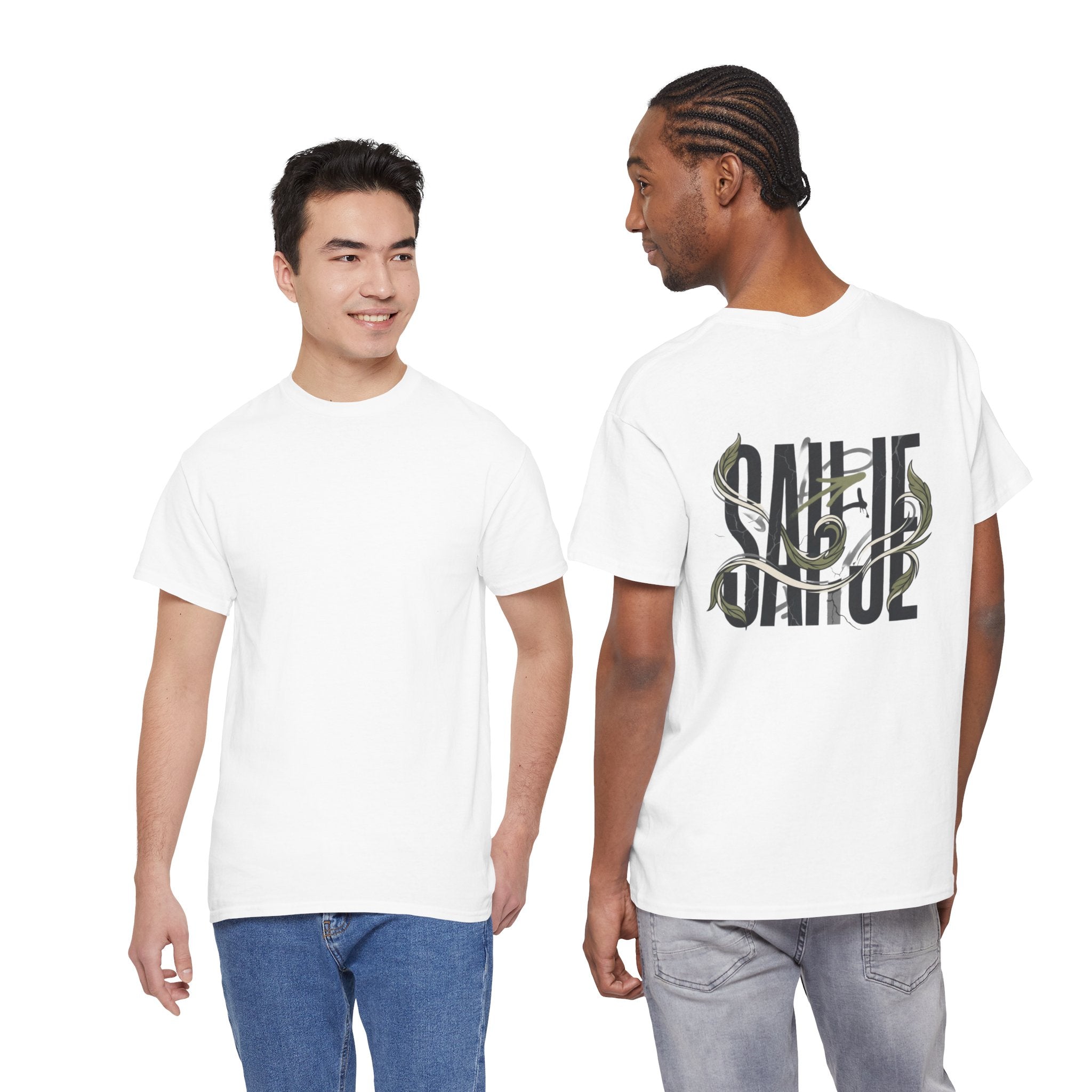 Graphic Tee — 'Savage' Typography with Snake Accent