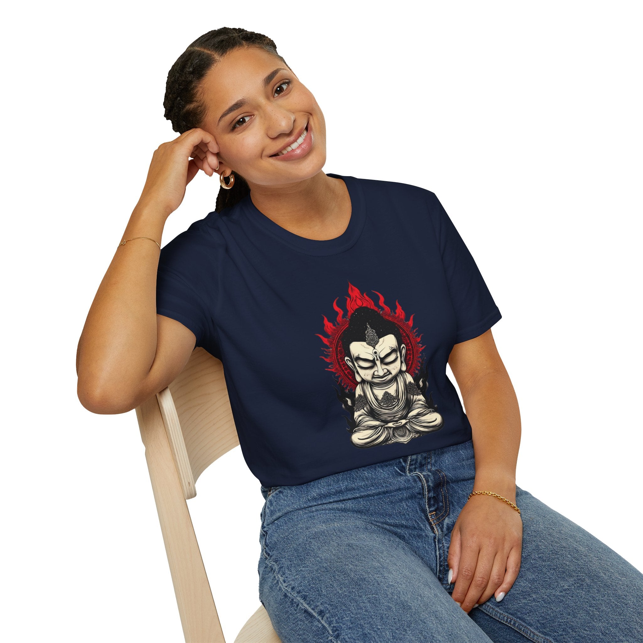 Buddha Flame T-Shirt — Meditative Buddha Graphic Tee