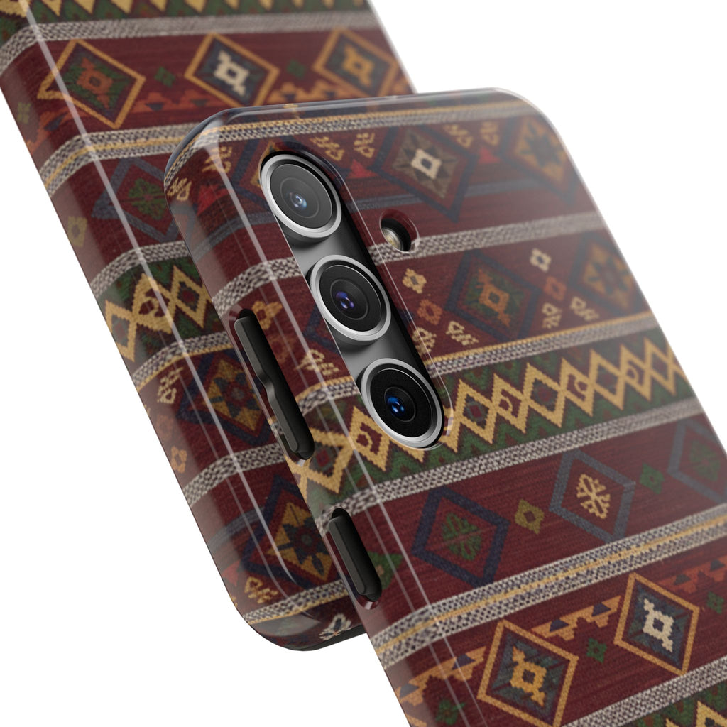 Aztec Pattern Tough Phone Case — Rustic Tribal Protective Cover