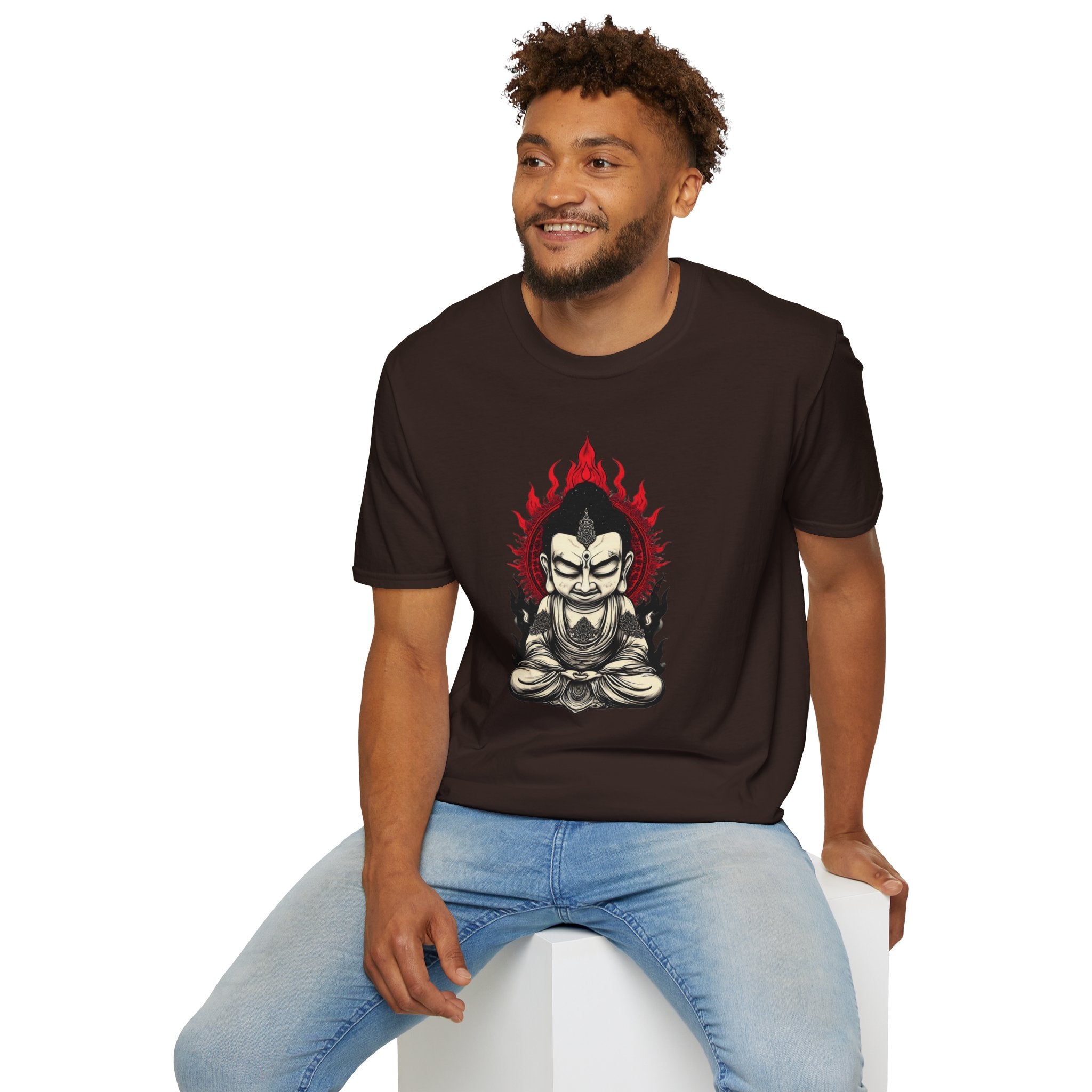 Buddha Flame T-Shirt — Meditative Buddha Graphic Tee