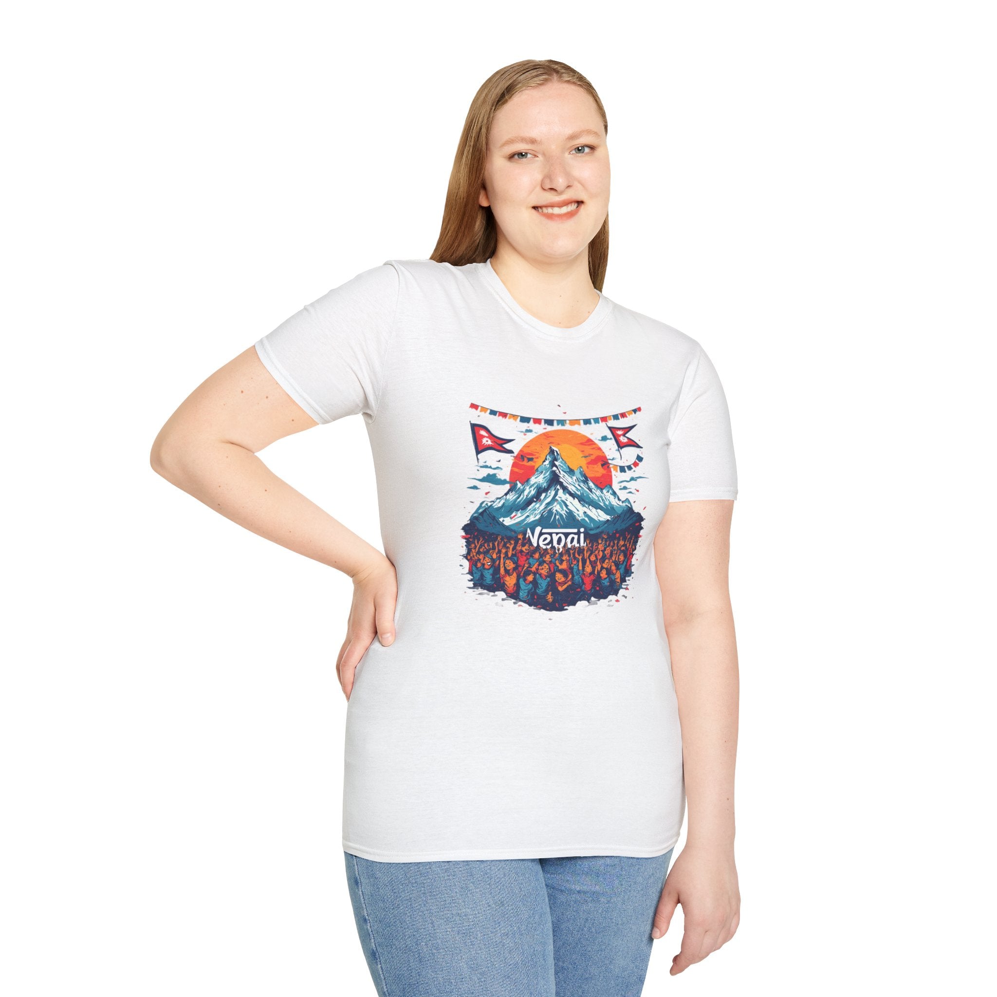 Nepal Mountain Sunrise T-Shirt — Retro Trekking Graphic Tee