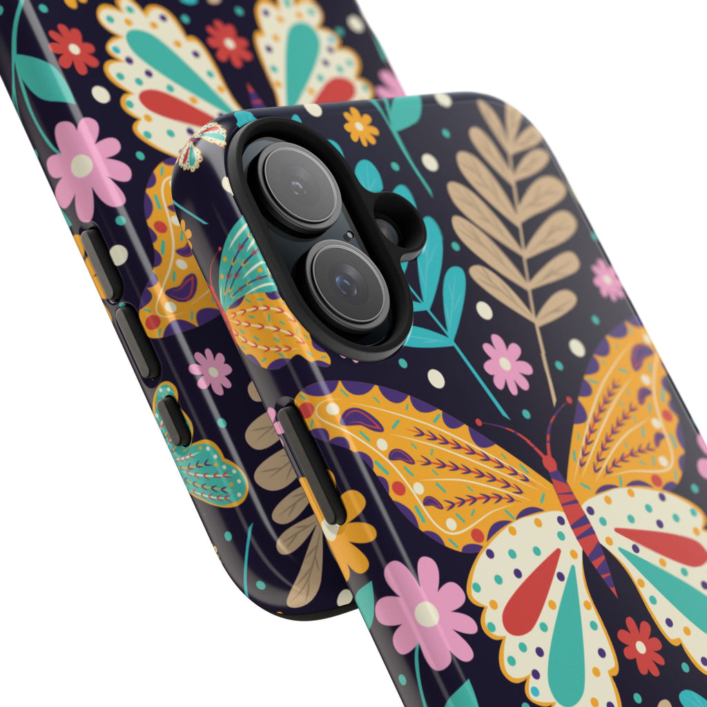 Floral Butterfly Tough Phone Case — Colorful Garden Protective Cover