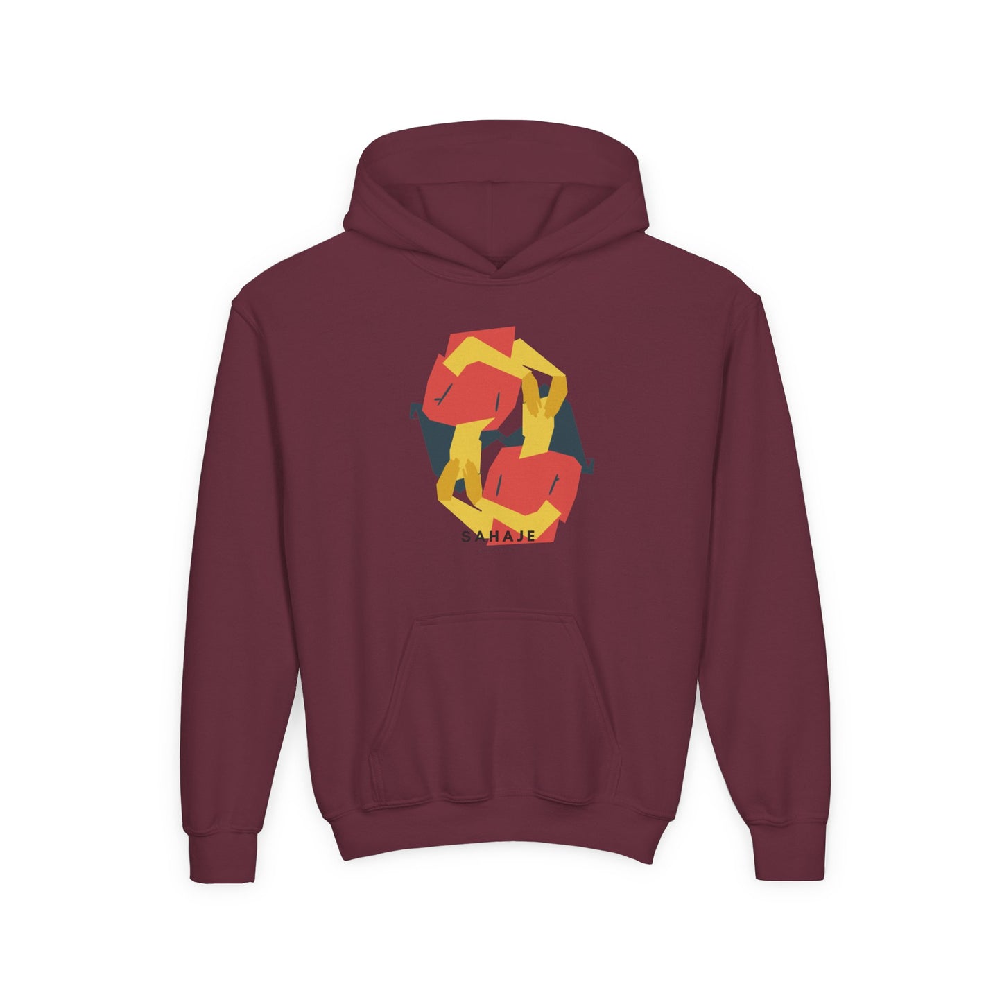 Youth Hoodie with Geometric Squirrel Art – 'Squirrel' Colorful Kids Pullover
