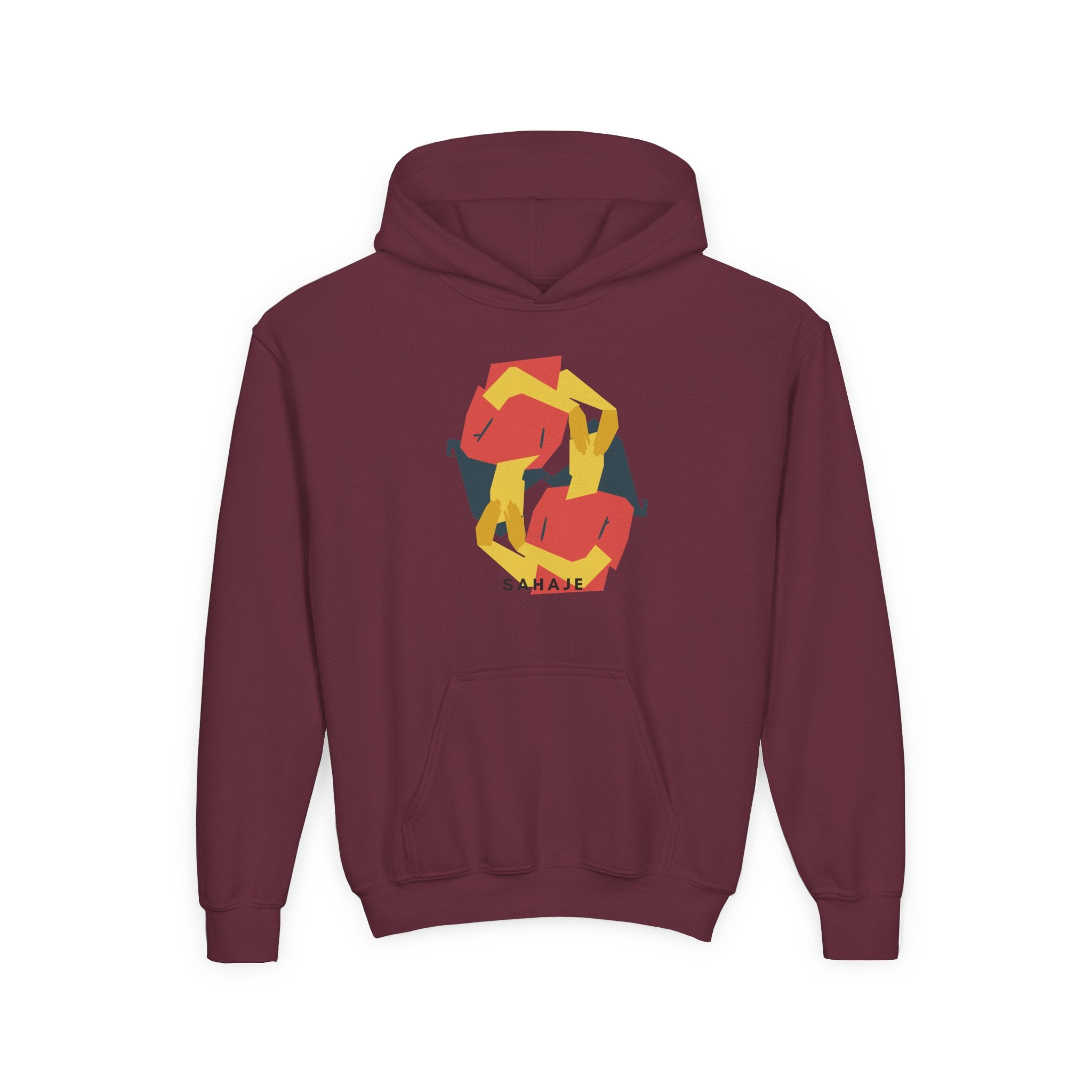 Youth Hoodie with Geometric Squirrel Art – 'Squirrel' Colorful Kids Pullover