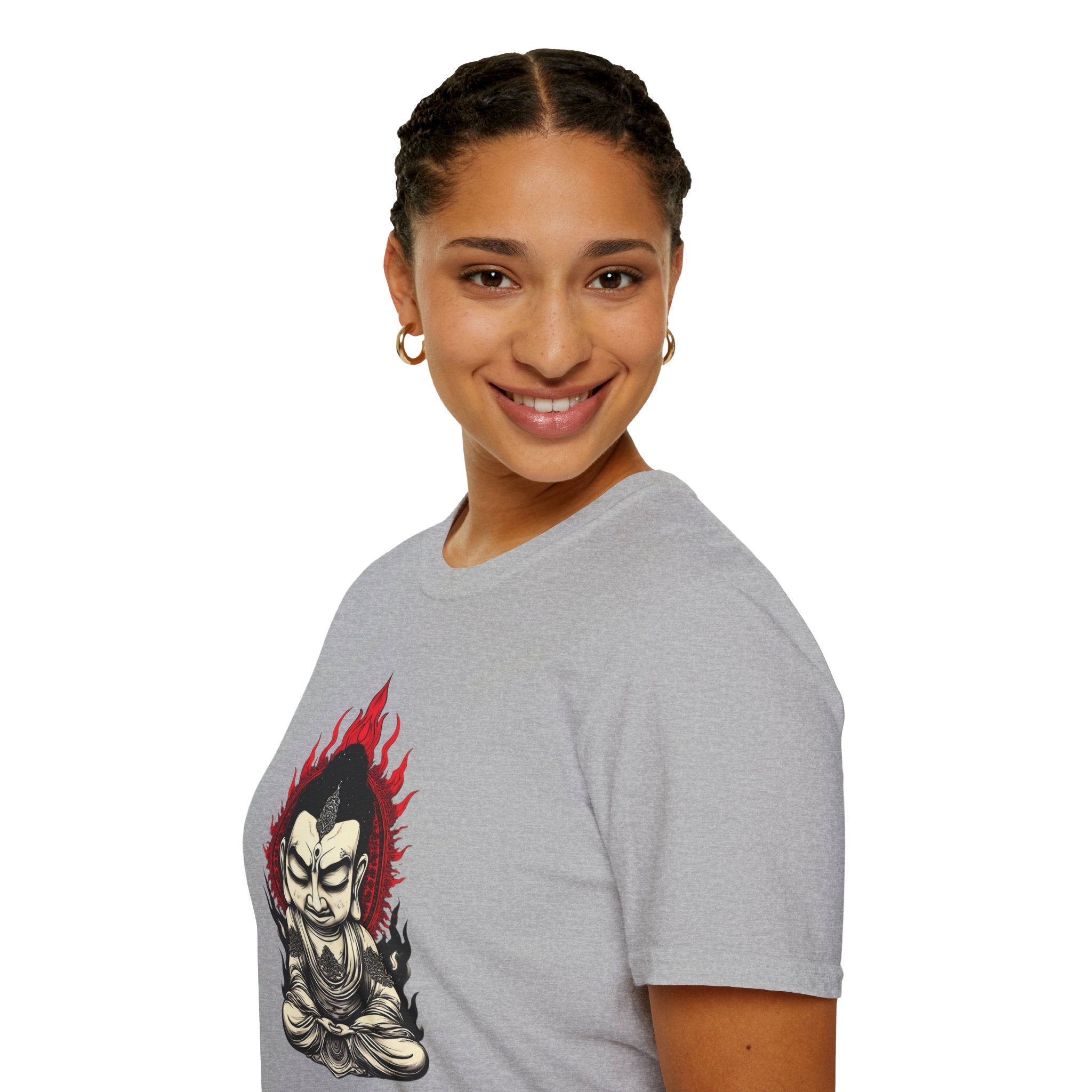 Buddha Flame T-Shirt — Meditative Buddha Graphic Tee