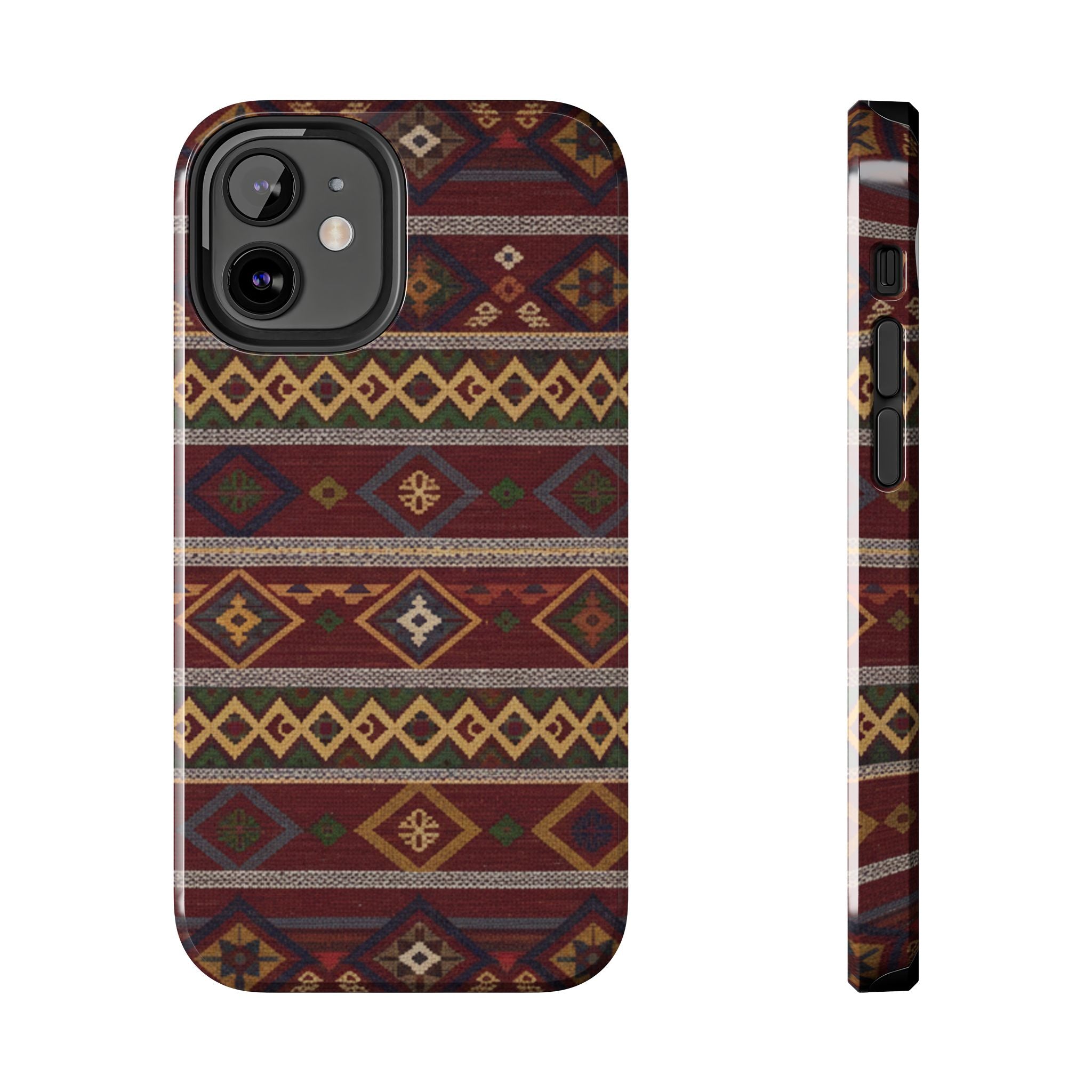 Aztec Pattern Tough Phone Case — Rustic Tribal Protective Cover