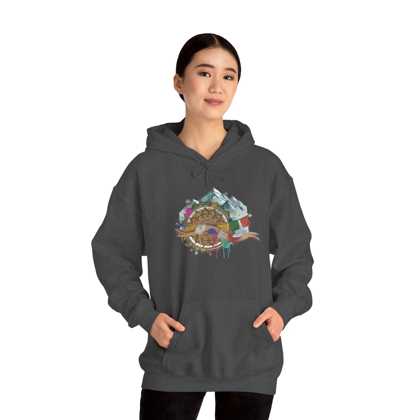 Adventure Landscape Hoodie — Cozy Mountain & Cabin Graphic Sweatshirt