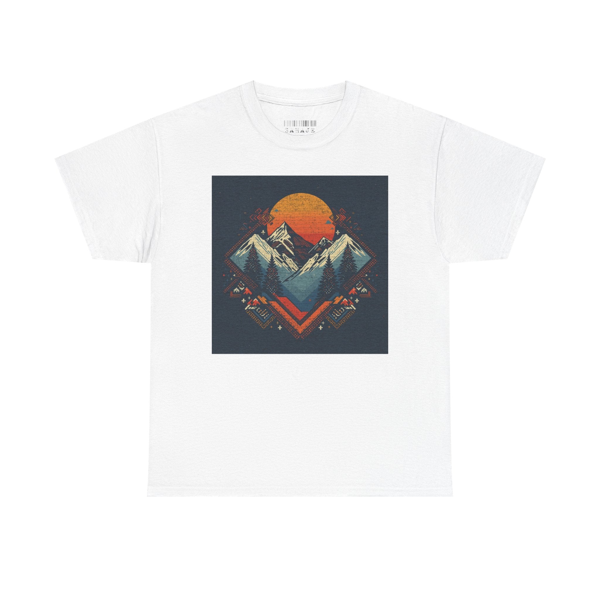 Mountain Sunset Graphic Tee — Vintage Retro Outdoor Nature T-Shirt