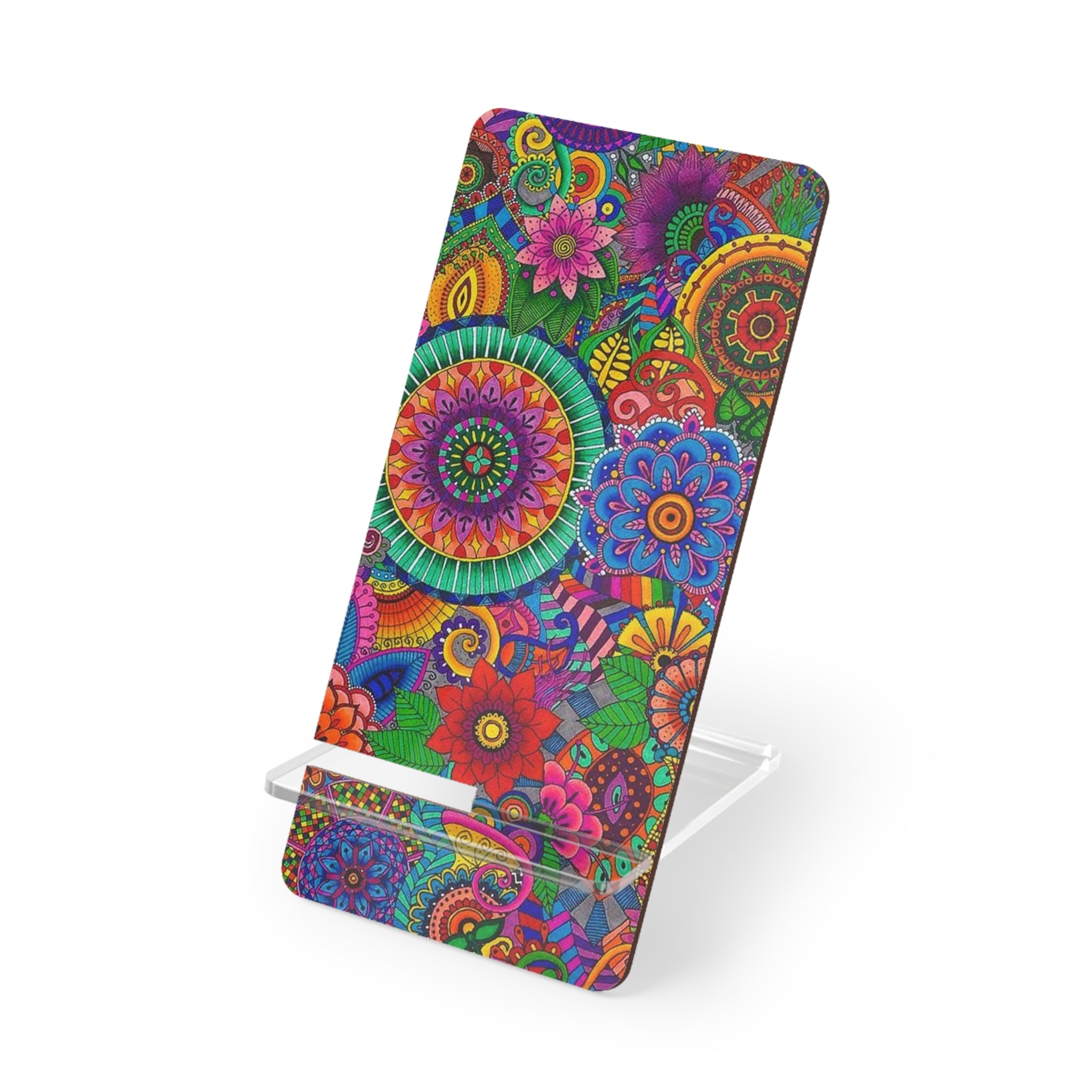 Vibrant Floral Mobile Stand, Colorful Phone Holder, Desk Organizer, Unique Gift for Students, Decorative Office Supplies
