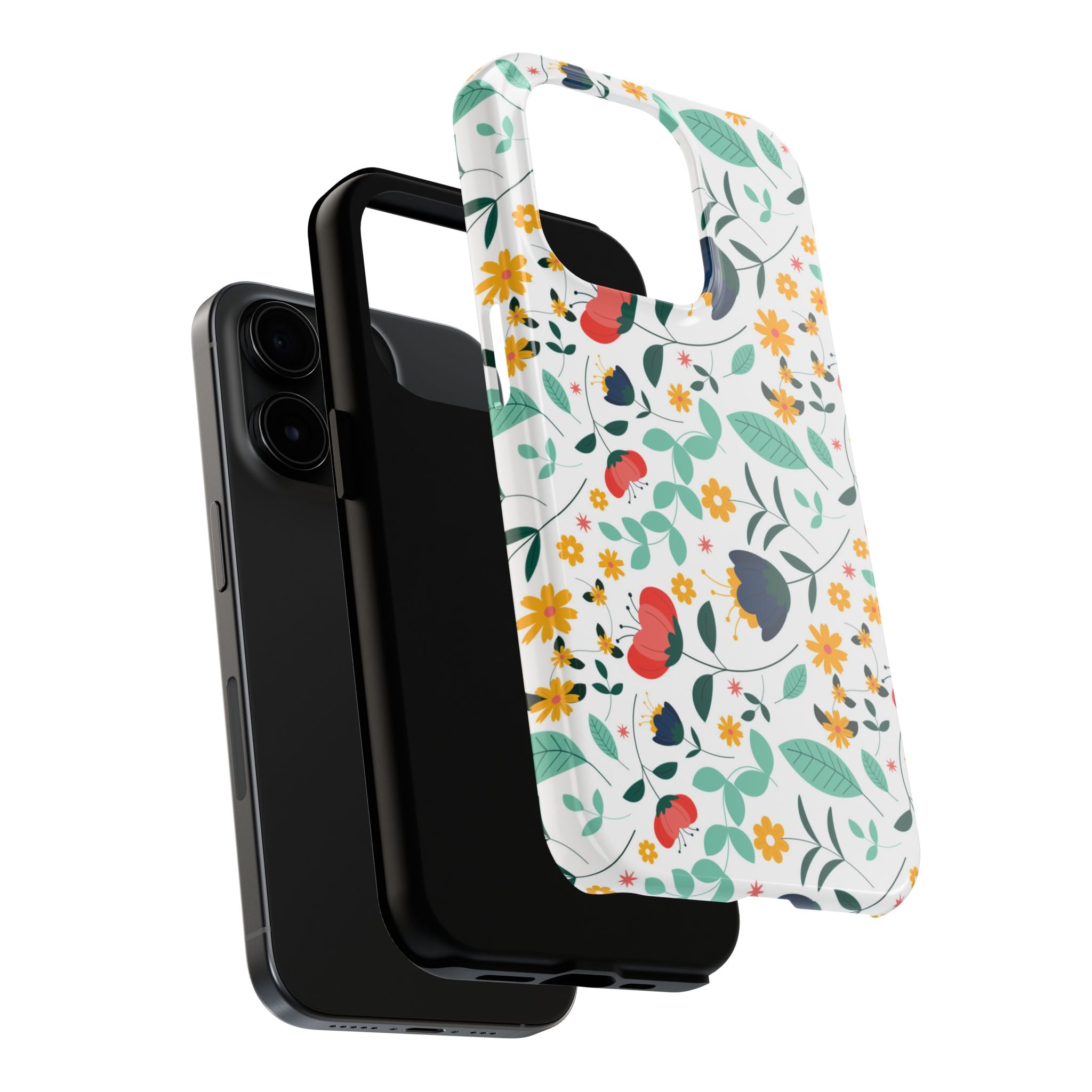 Floral Pattern Tough Phone Case — Colorful Spring Flowers Phone Cover