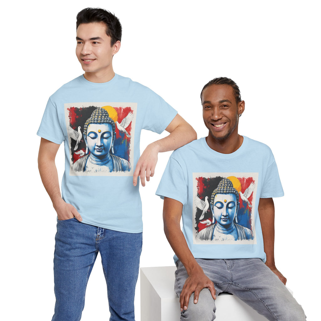 Buddha Peace Tee — Colorful Buddha & Doves Graphic T-Shirt