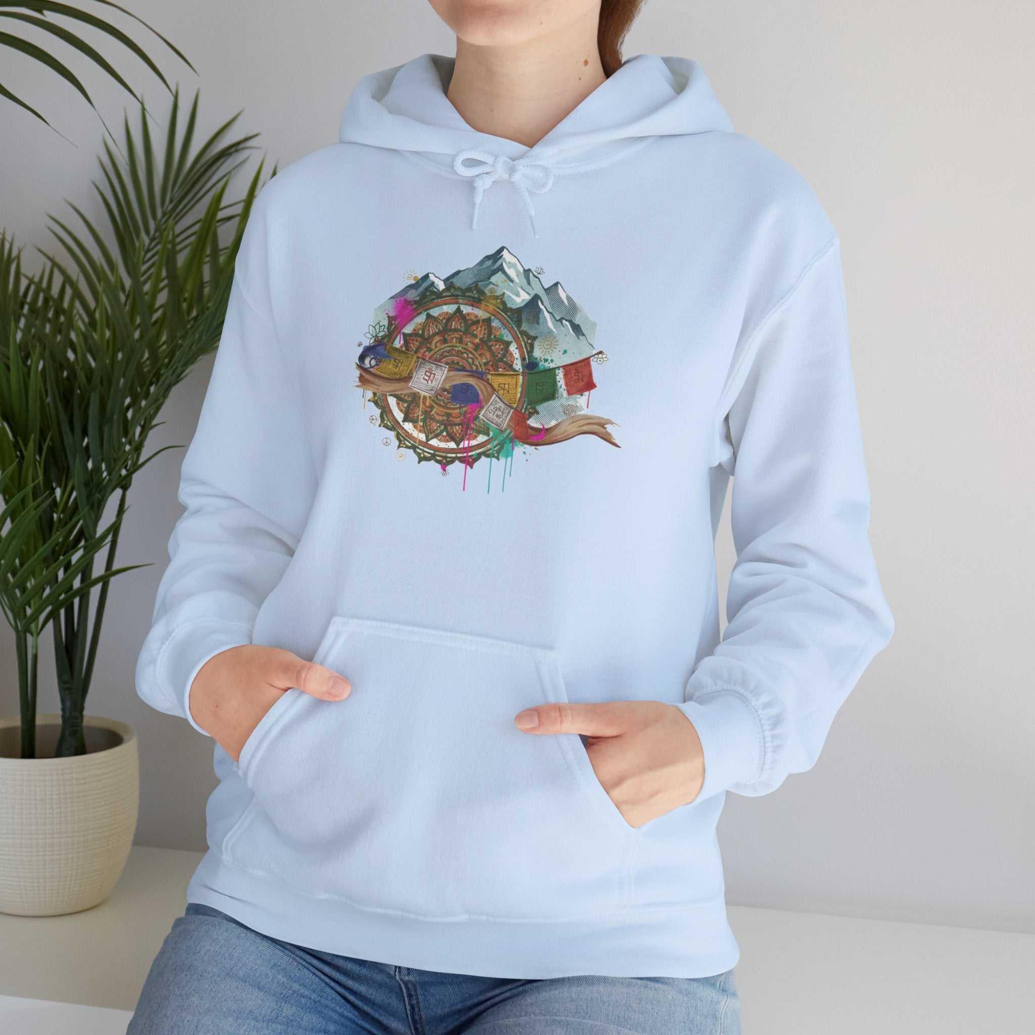 Adventure Landscape Hoodie — Cozy Mountain & Cabin Graphic Sweatshirt