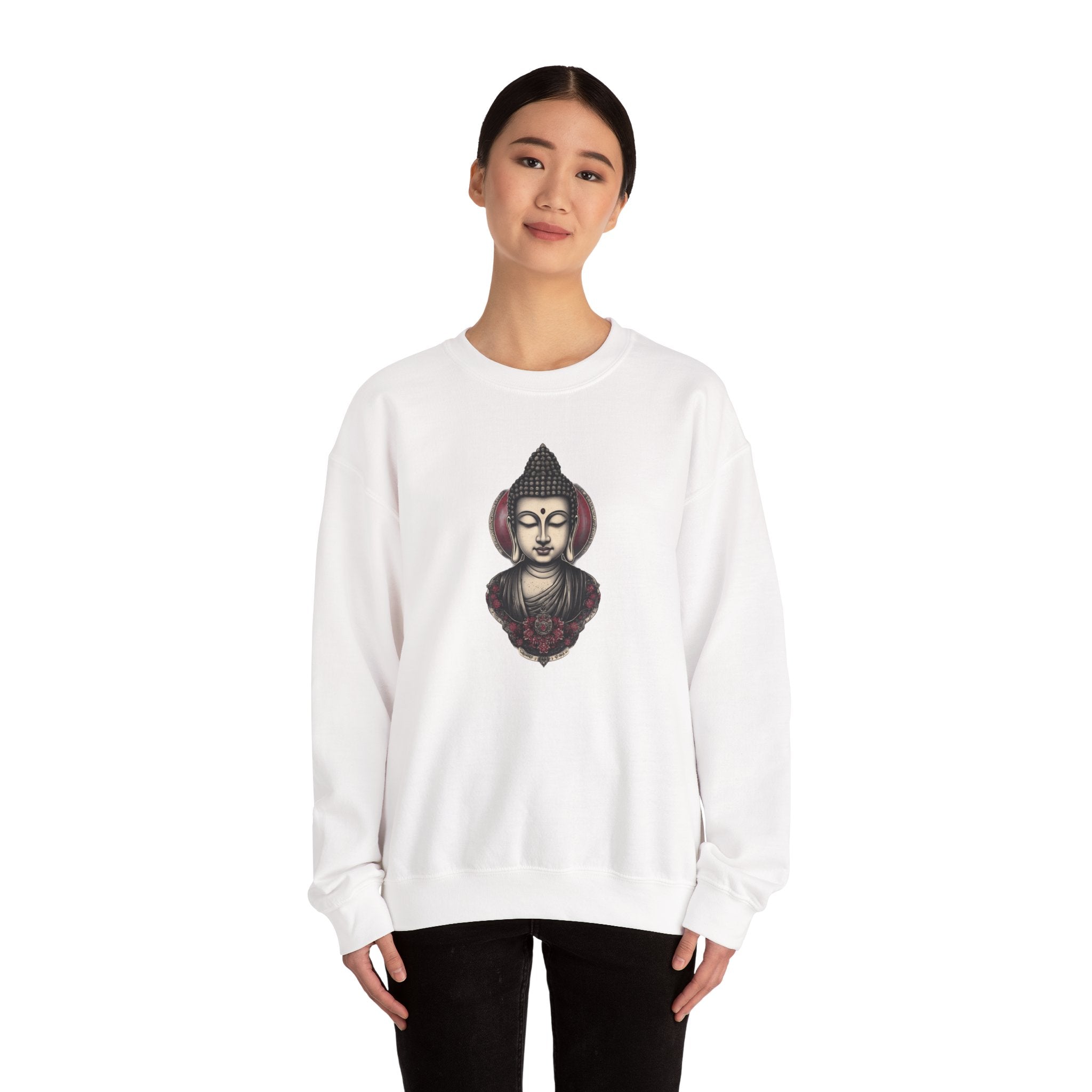 Buddha Lotus Crewneck Sweatshirt — Tranquil Meditation Graphic
