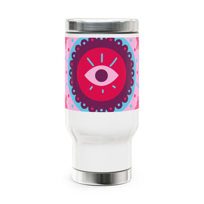 Vibrant Eye Design Stainless Steel Travel Mug, 14oz - Perfect for Coffee Lovers, Gifts for Her, Adventure Mug, Colorful Travel Cup, [...]