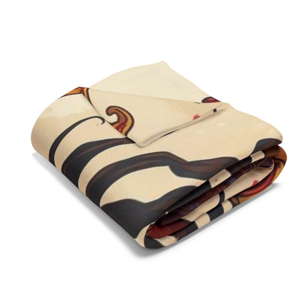 Balinese Barong Art Fleece Blanket — Mythical Masked Dance Throw