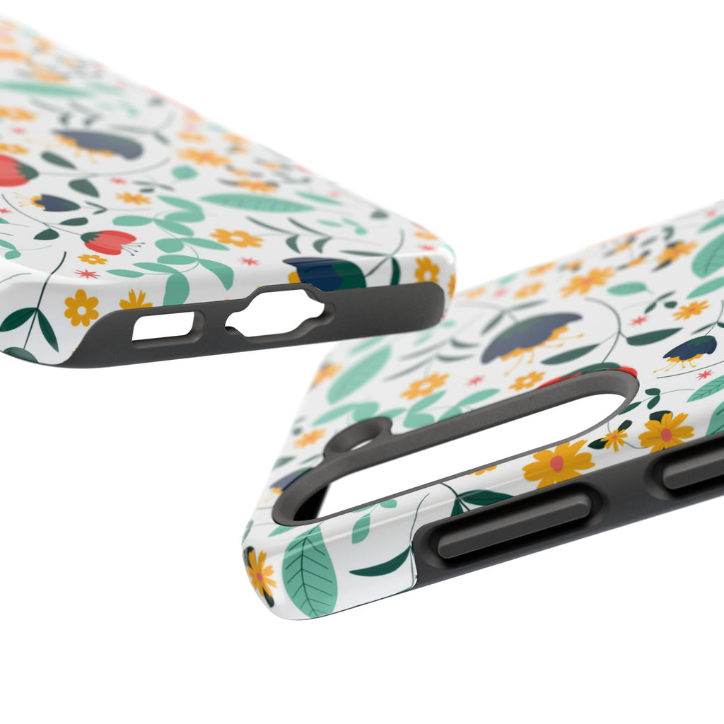 Floral Pattern Tough Phone Case — Colorful Spring Flowers Phone Cover