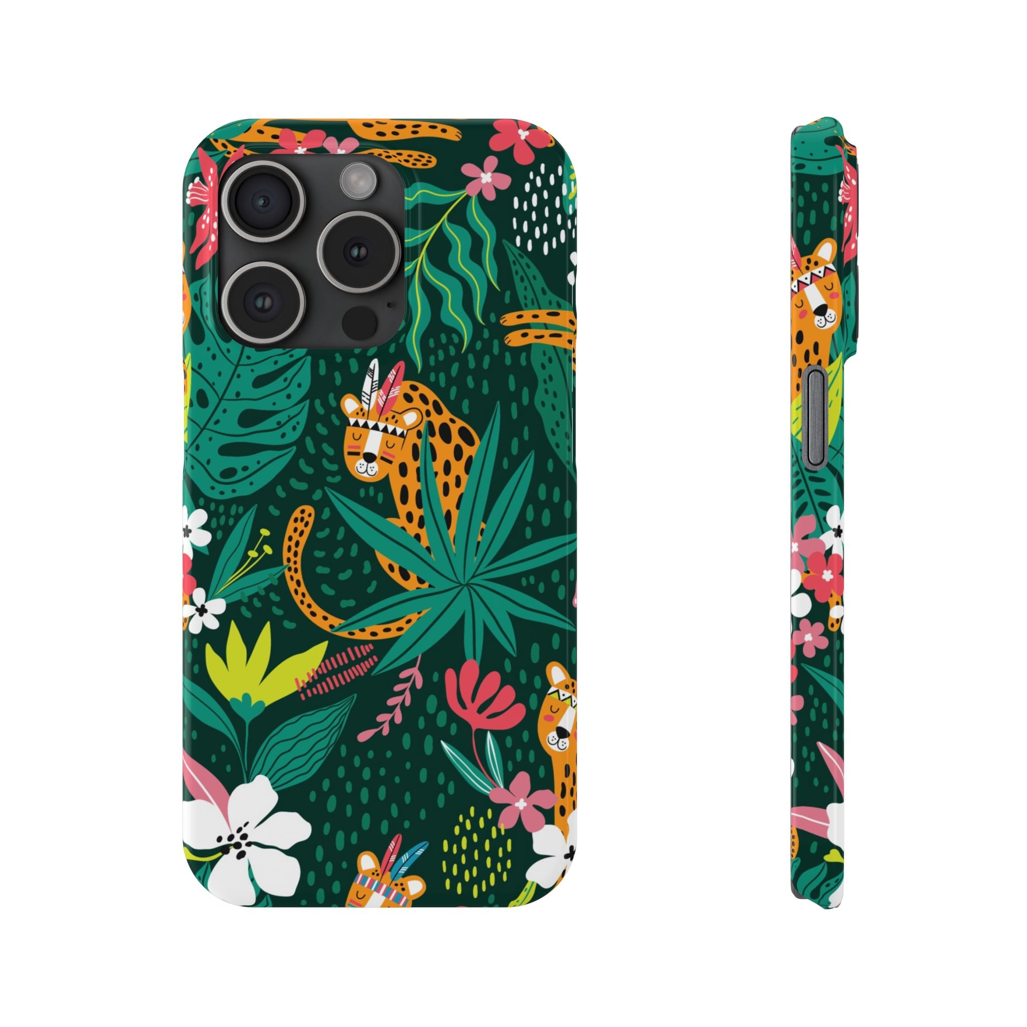 Slim Phone Case — Tropical Jungle Leopard Floral Pattern (Slim Protective Phone Cover)
