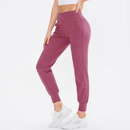 Women Loose Tappered Yoga Pants High Waist Slimming Casual Sports Trousers Elastic Training Fitness Pant
