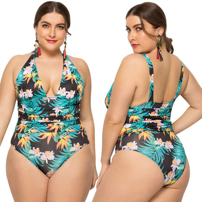 One-Piece Swimsuit Sexy Women plus Size Printed Swimwear