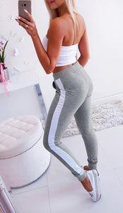 Spring Summer  Casual Pants Sexy Lace-up Color Matching Ankle Banded Slacks