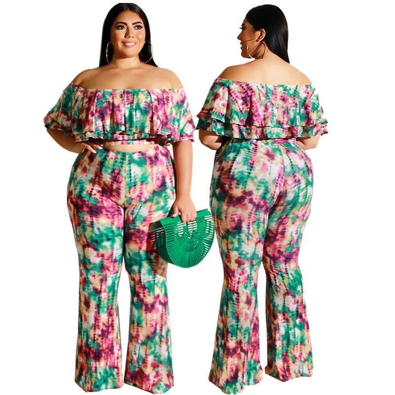 Plus Size Women Clothing Summer New Printing Suit