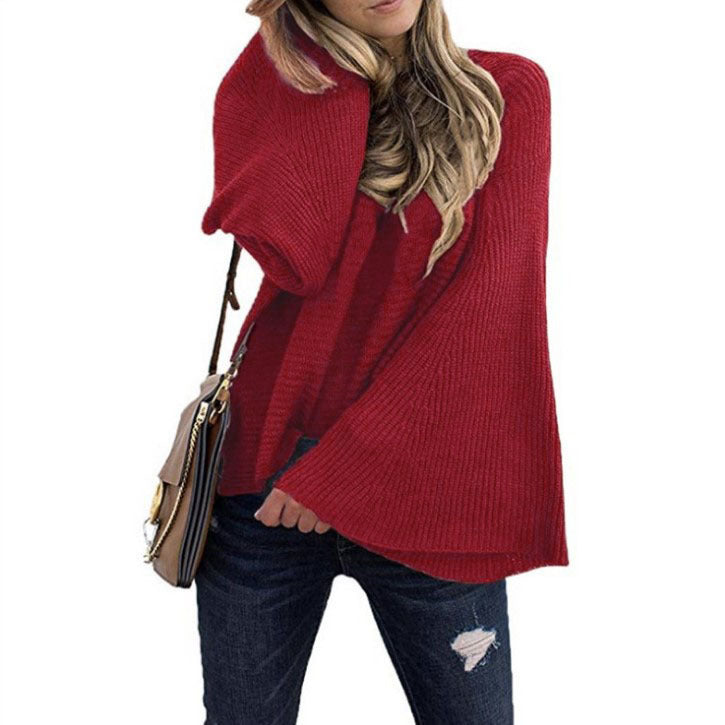 Autumn Winter New  Style  Wish Sweater Bell Sleeve Loose Pullover Batwing Shirt Sweater