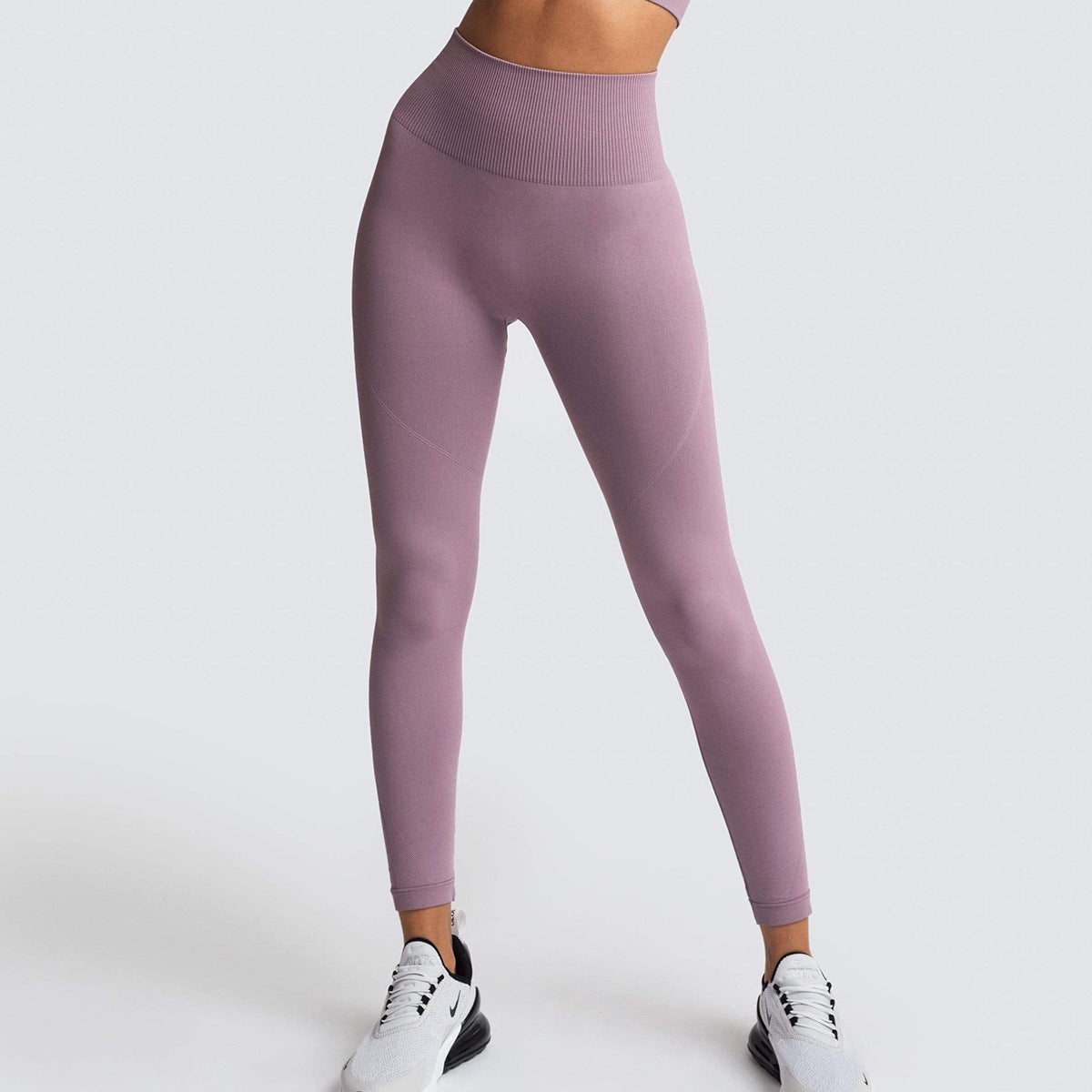 Seamless Solid Color Breathable Quick-Drying Fitness Pants for Women High Waist Peach Hip Raise Skinny Stretch Hip Lift Yoga Pants Women