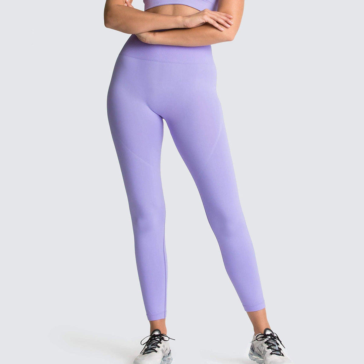 Seamless Solid Color Breathable Quick-Drying Fitness Pants for Women High Waist Peach Hip Raise Skinny Stretch Hip Lift Yoga Pants Women