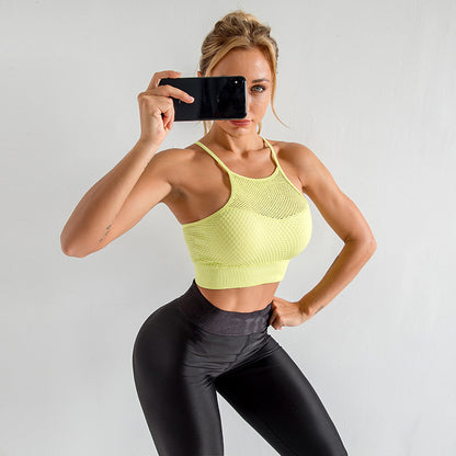 Shockproof Push-up Yoga Sports Bra Quick-Drying Mesh Hollow-out Fitness Vest Beauty Back Exercise Underwear
