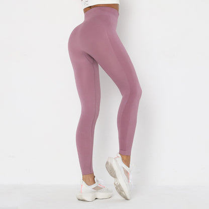 High Waist Tight Hip Lifting Solid Color Outdoor Running Workout Pants Fitness  for Women