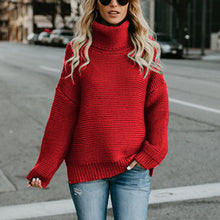 Load image into Gallery viewer, Autumn Winter Knitwear Thick Thread Long Sleeve Turtleneck Pullover Women