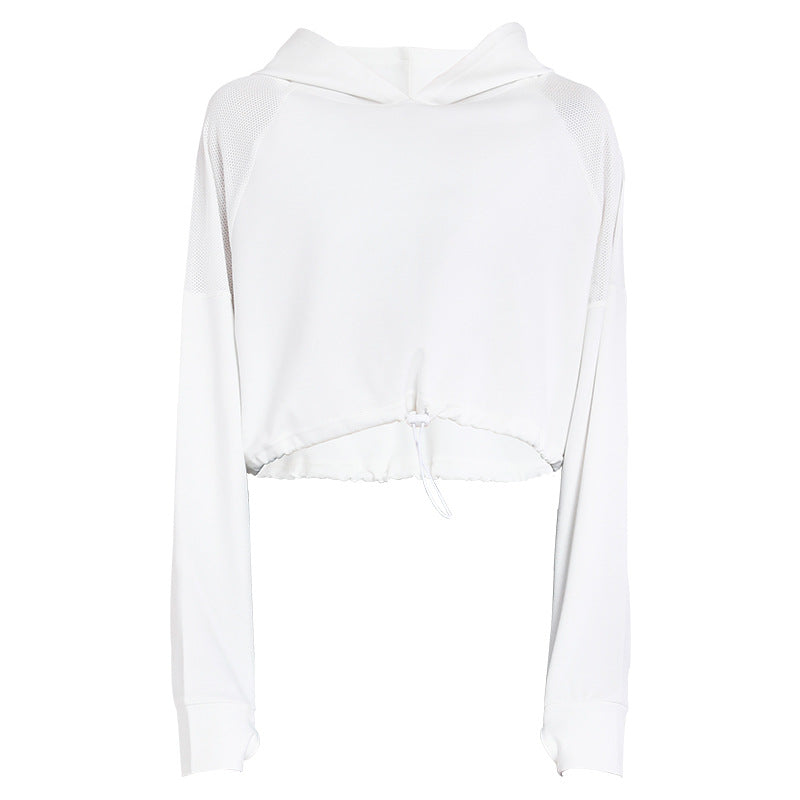 Hooded Sports Blouse Women Loose Quick-Drying Workout Clothes Autumn Winter Running Sweater Long Sleeve Yoga Jacket