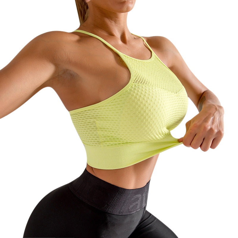 Shockproof Push-up Yoga Sports Bra Quick-Drying Mesh Hollow-out Fitness Vest Beauty Back Exercise Underwear