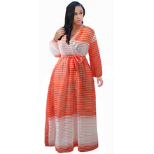Load image into Gallery viewer, Summer New  Beach Chiffon Dress Floral Print  Fashion Large Swing Dress Women Dress Plus Size