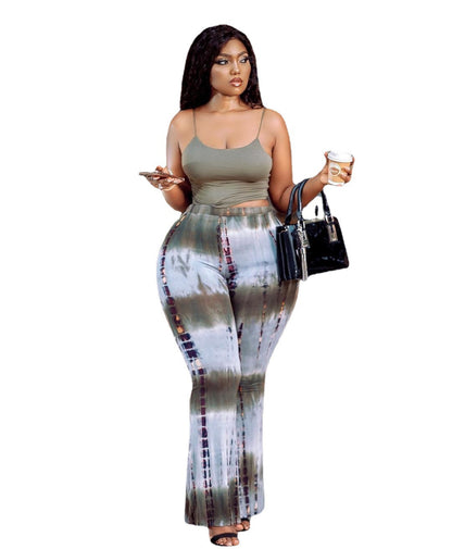 Casual Printing Slip Plus Size Two-Piece Set