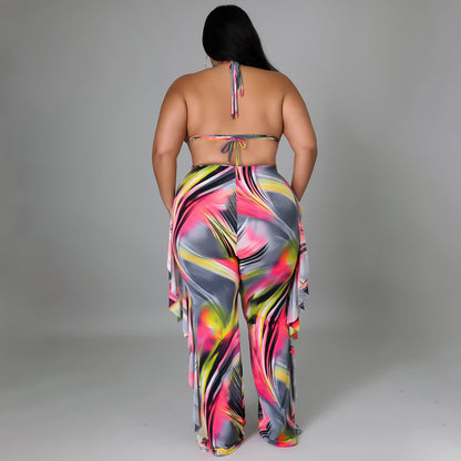 Plus Size Women Clothes 2022 Spring  Sexy Swimsuit Trousers Three-Piece Suit
