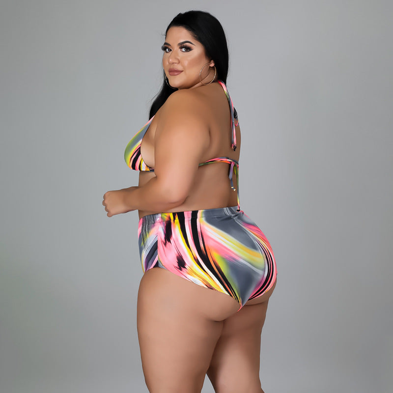 Plus Size Women Clothes 2022 Spring  Sexy Swimsuit Trousers Three-Piece Suit