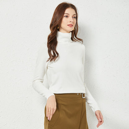 Turtleneck Knitting Bottoming Shirt Inner Wear 2022 Spring Autumn Long Sleeve Solid Color Slim Fit  All-Match Sweater Women Top