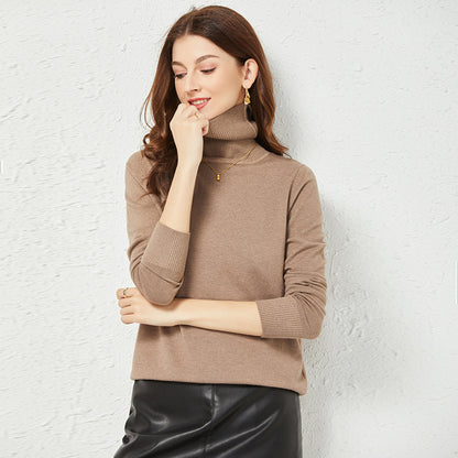 Turtleneck Knitting Bottoming Shirt Inner Wear 2022 Spring Autumn Long Sleeve Solid Color Slim Fit  All-Match Sweater Women Top