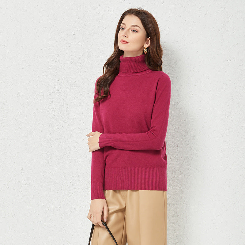 Turtleneck Knitting Bottoming Shirt Inner Wear 2022 Spring Autumn Long Sleeve Solid Color Slim Fit  All-Match Sweater Women Top