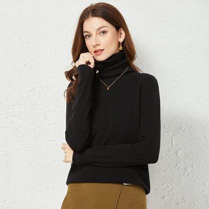 Turtleneck Knitting Bottoming Shirt Inner Wear 2022 Spring Autumn Long Sleeve Solid Color Slim Fit  All-Match Sweater Women Top
