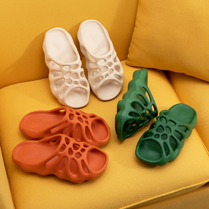 celebrity personality skull spider web sandals and slippers women and men's outer wear