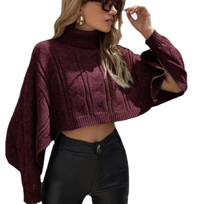 Autumn Winter New  Solid Color Simple Knitwear Long Sleeve Pullover Women